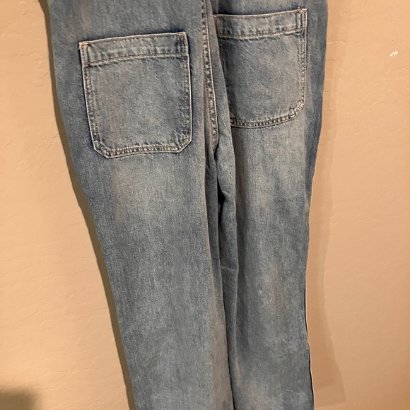 Gap Juniors Blue Size XL Denim Square Neck Straight Leg Denim Overalls - Picture 10 of 13